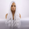 Picture of BERON White Wig for Women Long Wavy Wig White Long Curly Wigs White Synthetic Wig for Daily Party