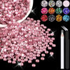 Picture of 4000PCS 4mm Resin Rhinestones in Bulk (Dark Pink), Bedazzling Flatback Crystals for Crafts DIY Nail Decoration, Gems Charms for Tumbler Shoes Clothing Fabric with Pickup Pen and Tweezers