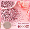Picture of 4000PCS 4mm Resin Rhinestones in Bulk (Dark Pink), Bedazzling Flatback Crystals for Crafts DIY Nail Decoration, Gems Charms for Tumbler Shoes Clothing Fabric with Pickup Pen and Tweezers