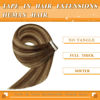 Picture of Remy Tape in Hair Extensions Human Hair, Chocolate Brown Mixed Honey Blonde Real Straight Tape ins Seamless Skin 14 Inch 20Pcs Human Hair Extensions Tape in(4/4/27#, 14 Inch)