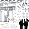 Picture of 120 PCS Body Piercing Kit Nose Stud Piercing Kits for All Body Piercings Stainless Steel Jewelry with 12G 14G 16G Piercing Needles for Ear Cartilage Tragus Nose Septum Lip Nipple Belly Button