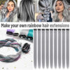 Picture of TOFAFA 22 inch Colored Hair Extensions Straight Hairpiece, Multi-colors Party Highlights Clip in Synthetic Hair Extensions for Girls Women Kids Favor Gift(10 PCS Grey)
