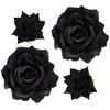 Picture of Topbuti Rose Hair Clip Flower Hairpin Rose Brooch Floral Clips, 4 Pcs Fabric Rose Flowers Hair Clips Mexican Hair Flowers Pin up Headpieces for Woman Girl Wedding Party Mother's Day (Black)