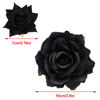 Picture of Topbuti Rose Hair Clip Flower Hairpin Rose Brooch Floral Clips, 4 Pcs Fabric Rose Flowers Hair Clips Mexican Hair Flowers Pin up Headpieces for Woman Girl Wedding Party Mother's Day (Black)