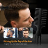 Picture of 3Pcs Hair Styling Combs Set For Men - Black Barber Wide Tooth Texture Comb For Quiff, Pompadour, Slicked-back, Fauxhawk, Undercut