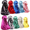 Picture of ForceWave 10 Pieces Silky Durags Long Tail for Women Men Satin Durag 360 wave，Dorag, 10 Colors