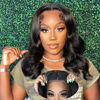 Picture of Atilck Wear and Go Glueless Wigs Human Hair Pre Plucked Pre Cut Bob Wig Human Hair With Elastic Band For Black Women Body Wave 4x4 Closure Human Hair 16 Inch