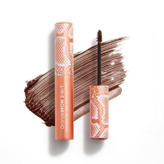 Picture of Grande Cosmetics 2-in-1 Tinted Brow Gel + Brow Enhancing Serum, Thick & Darker Brows, Shape & Fill Brows Effortlessly, Auburn, Travel Size
