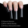 Picture of No C curve XXL Square Nail tips size 4,5,6,7 , 600pcs per bag Clear Acrylic Nails Square Shape Nail Tips SITELENABY Flattened Half Cover False Nails for Salon&Home DIY French ABS Nail Art Tips(size