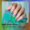 Picture of RARJSM Cat Eye Gel Nail Polish Set 6pcs 9D Rainbow Holographic Peacock Flakes Sparkle Cateye Glitter Green Blue Light Purple Orange Gel Polish with Magnetic Stick UV LED Curing Requires Soak Off