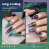 Picture of RARJSM Cat Eye Gel Nail Polish Set 6pcs 9D Rainbow Holographic Peacock Flakes Sparkle Cateye Glitter Green Blue Light Purple Orange Gel Polish with Magnetic Stick UV LED Curing Requires Soak Off