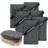 Picture of myHomeBody Soap Pocket Exfoliating Soap Saver Pouch, Body Scrubber Sponge, Exfoliator for Bath or Shower, for Large Bar Soap or Leftover Bits, Graphite Gray, 6 Pack + 6 Soap Lifting Pads