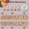 Picture of Resin Rhinestones for Crafting, 1 Box Champagne Flatback Crystals for Bedazzling Crafts DIY Nail Art Deco, Non Hotfix Bulk Gems Charms for Tumbler Shoes Clothing Fabric Face Makeup Manicure