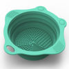 Picture of Foldable Silicone Makeup Brush Cleaner Pad Bowl, YalsFTY Portable Mat Scrubber Cleaning Tool for Makeup Brushes (Green)