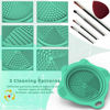 Picture of Foldable Silicone Makeup Brush Cleaner Pad Bowl, YalsFTY Portable Mat Scrubber Cleaning Tool for Makeup Brushes (Green)