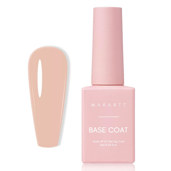 Picture of Makartt Rubber Base Gel Polish: Natural Nude Fall Winter 8ML Soak Off UV LED Foundation Gel for Salon DIY Nail Art Designs Home Valentine's Day (Sun-Kissed Sands)