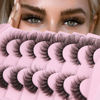 Picture of Russian Strip Lashes Cat Eye Lashes Extension Fox Eye Faux Mink Lash Natural Look 20MM Eyelashes Fluffy D Curly Volume Wispy Pack 7 Pairs Fake Eyelash by Winifred
