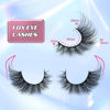 Picture of Russian Strip Lashes Cat Eye Lashes Extension Fox Eye Faux Mink Lash Natural Look 20MM Eyelashes Fluffy D Curly Volume Wispy Pack 7 Pairs Fake Eyelash by Winifred
