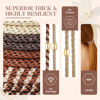 Picture of FORENEE Hair Ties No Damage - 10PCS Ponytail Holders - Elastic Hair Ties for Thick Hair - Braided Hair Bands for Women Girls's Hair - Wood Grain