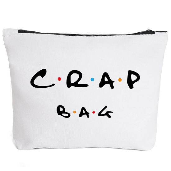 Picture of IHopes+ Funny gift Friend makeup bag, Best friend Cosmetic Bag, Friends Theme Natural Reusable Eco-Friendly Makeup Bag Gifts, for Women Men Best Friends Birthday Christmas Gift