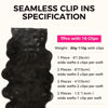 Picture of Lashey Seamless Clip in Hair Extensions Human Hair 7pcs 110g Body Wave Clip in Hair Extensions 16 Inch Natural Black Hair Extensions Clip Ins with Invisi Edge