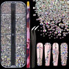 Picture of 6 Sizes AB Glass Crystal Kit with Pickup Pen + Tweezer Tools for Iridescent Shine Nail Art Manicure Makeup DIY Decoration Flatback Round Rhinestone Gem Jewelry Diamond