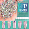 Picture of 6 Sizes AB Glass Crystal Kit with Pickup Pen + Tweezer Tools for Iridescent Shine Nail Art Manicure Makeup DIY Decoration Flatback Round Rhinestone Gem Jewelry Diamond