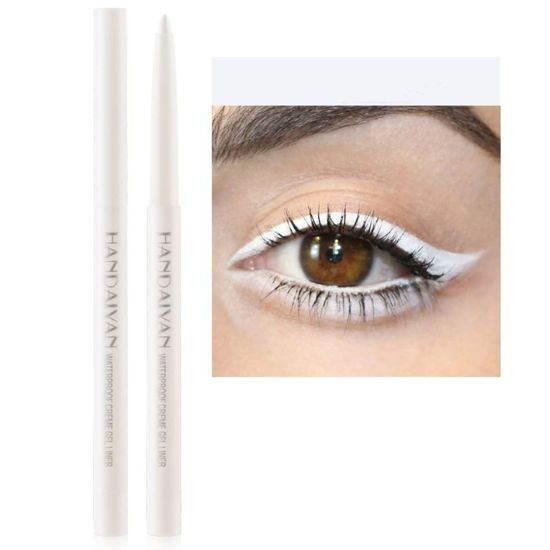 Picture of ONarisae eyeliner pencil retractable eyeliner creamy pigmented smudge proof eye liner pen White