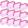 Picture of Weewooday 12 Pieces Clear Cosmetics Bag PVC Zippered Clear Toiletry Carry Pouch Cosmetic Makeup Bag Waterproof Makeup Bag Vinyl Plastic Organizer Case for Vacation Bathroom(Medium,Hot Pink)