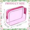 Picture of Weewooday 12 Pieces Clear Cosmetics Bag PVC Zippered Clear Toiletry Carry Pouch Cosmetic Makeup Bag Waterproof Makeup Bag Vinyl Plastic Organizer Case for Vacation Bathroom(Medium,Hot Pink)