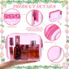 Picture of Weewooday 12 Pieces Clear Cosmetics Bag PVC Zippered Clear Toiletry Carry Pouch Cosmetic Makeup Bag Waterproof Makeup Bag Vinyl Plastic Organizer Case for Vacation Bathroom(Medium,Hot Pink)