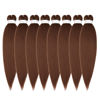 Picture of Ubeleco Pre Stretched Braiding Hair, 14-inch Braiding Hair, 8 Packs Soft Yaki Texture,No Itch, Hot Water Setting Synthetic Hair Extensions for Braids Auburn Brown(14in,30#)