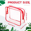 Picture of Weewooday 12 Pieces Clear Cosmetics Bag PVC Zippered Clear Toiletry Carry Pouch Cosmetic Makeup Bag Waterproof Makeup Bag Vinyl Plastic Organizer Case for Vacation Bathroom(Medium,Red)