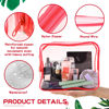 Picture of Weewooday 12 Pieces Clear Cosmetics Bag PVC Zippered Clear Toiletry Carry Pouch Cosmetic Makeup Bag Waterproof Makeup Bag Vinyl Plastic Organizer Case for Vacation Bathroom(Medium,Red)