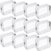 Picture of Weewooday 12 Pieces Clear Cosmetics Bag PVC Zippered Clear Toiletry Carry Pouch Cosmetic Makeup Bag Waterproof Makeup Bag Vinyl Plastic Organizer Case for Vacation Bathroom(Medium,Grey)