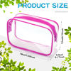 Picture of Weewooday 12 Pieces Clear Cosmetics Bag PVC Zippered Clear Toiletry Carry Pouch Cosmetic Makeup Bag Waterproof Makeup Bag Vinyl Plastic Organizer Case for Vacation Bathroom(Dark Color,Medium)