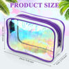 Picture of Weewooday 12 Pieces Clear Cosmetics Bag PVC Zippered Clear Toiletry Carry Pouch Cosmetic Makeup Bag Waterproof Makeup Bag Vinyl Plastic Organizer Case for Vacation Bathroom(Large,Dazzling)