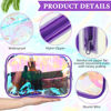 Picture of Weewooday 12 Pieces Clear Cosmetics Bag PVC Zippered Clear Toiletry Carry Pouch Cosmetic Makeup Bag Waterproof Makeup Bag Vinyl Plastic Organizer Case for Vacation Bathroom(Large,Dazzling)