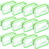 Picture of Weewooday 12 Pieces Clear Cosmetics Bag PVC Zippered Clear Toiletry Carry Pouch Cosmetic Makeup Bag Waterproof Makeup Bag Vinyl Plastic Organizer Case for Vacation Bathroom(Large,Green)