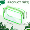 Picture of Weewooday 12 Pieces Clear Cosmetics Bag PVC Zippered Clear Toiletry Carry Pouch Cosmetic Makeup Bag Waterproof Makeup Bag Vinyl Plastic Organizer Case for Vacation Bathroom(Large,Green)
