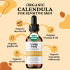 Picture of Organic Calendula Oil For Sensitive Skin - USDA Certified 100% Plant Based, Lightweight & Unscented Gentle Soothing Oil For Sensitive Skin - For Face, All Over - Large 4.06 Fl Oz Glass & Dropper