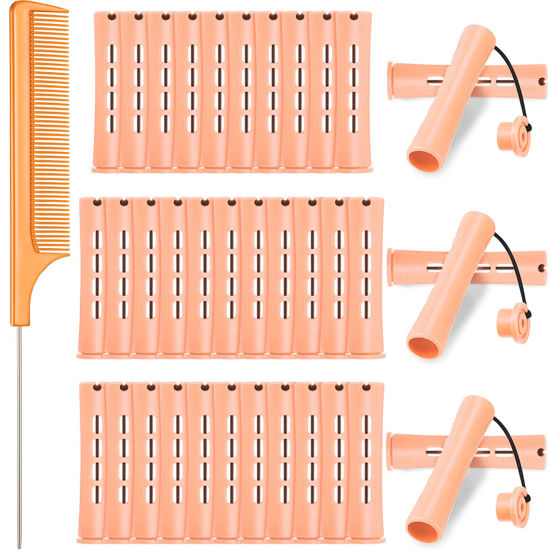 Picture of WILLBOND 36 Pieces Cold Wave Rod Hair Perm Rods Hair Rollers Perming Curlers with Steel Rat Tail Comb for Hairdressing Styling