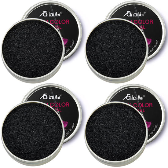 Picture of TailaiMei 4 Pack Color Removal Cleaner Sponge, Quickly & Easily Clean Makeup Brushes Without Water or Chemical Solutions Eliminating Drying Time - Switch Eyeshadow Colored Immediately