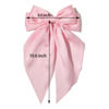 Picture of Furling Pompoms Pink Hair Bow Clips for Women,Large White Satin Hair Bows,Long-Tail Alligator Clips,Big Hair Bow Girls 2pcs Hair Accessories for Birthday Wedding Prom Party