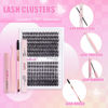 Picture of FADLASH DIY Lash Extension Kit Individual Lashes Cluster D Curl Eyelash Extension Kit D Curl Lash Clusters Lash Applicator Tool for Self Application at Home(KIT 40D+50D-D-12-18mm)