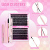 Picture of FADLASH DIY Lash Extension Kit Individual Lashes Cluster D Curl Eyelash Extension Kit D Curl Lash Clusters Lash Applicator Tool for Self Application at Home(KIT 80D+100D-D-12-18mm)