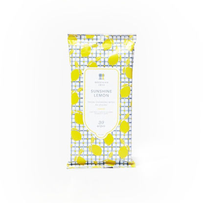 Picture of Beekman 1802 Face & Body Wipes, Sunshine Lemon Scented, 30 Count - Cleanses Dirt & Makeup, With Goat Milk, Aloe & Vitamin E - Alcohol Free, Biodegradable, Good for Sensitive Skin