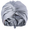 Picture of Silk Satin Sleeping Bonnet for Women: Men Adjustable Curly Hair Braid Wrap Night Cap Tie Elastic Drawstring Band - Dark Gray
