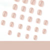 Picture of Brown Press On Nails Short Square Fake Nails Acrylic Nails Press Ons Short False Nails With Artificial Glossy Designs Full Cover Glue On Nails Short Stick On Nails For Women Girls 24Pcs