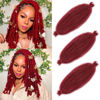 Picture of 16 Inch Pre Separated Springy Afro Twist Hair 3 Packs Red Pre Fluffed Spring Twist Hair For Distressed Soft Locs Afro Twist Hair Natural Marley Twist Braiding Hair Extensions (16 Inch 3Pcs, BUG#)